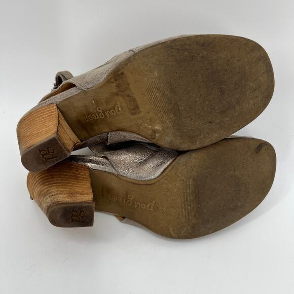 Paul Green Cayanne Peep Toe Sandal Bootie Metallic Smoke Leather US 9 UK 6.5 - Picture 7 of 11